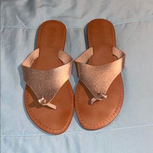 Rose Gold flip flops